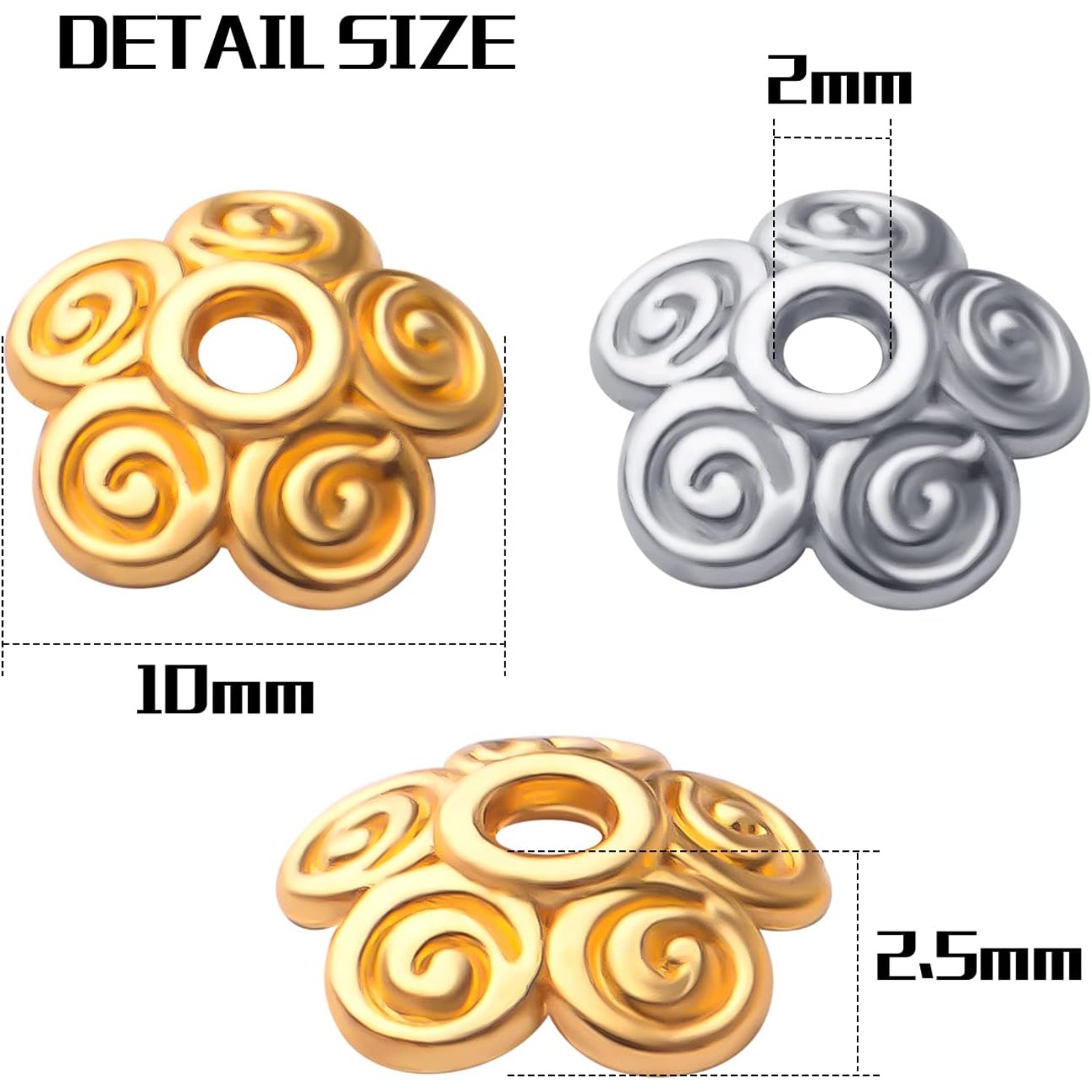 Flower Bead Caps,200pcs Tibeta - Jewelry Making Bali のレビューと価格
