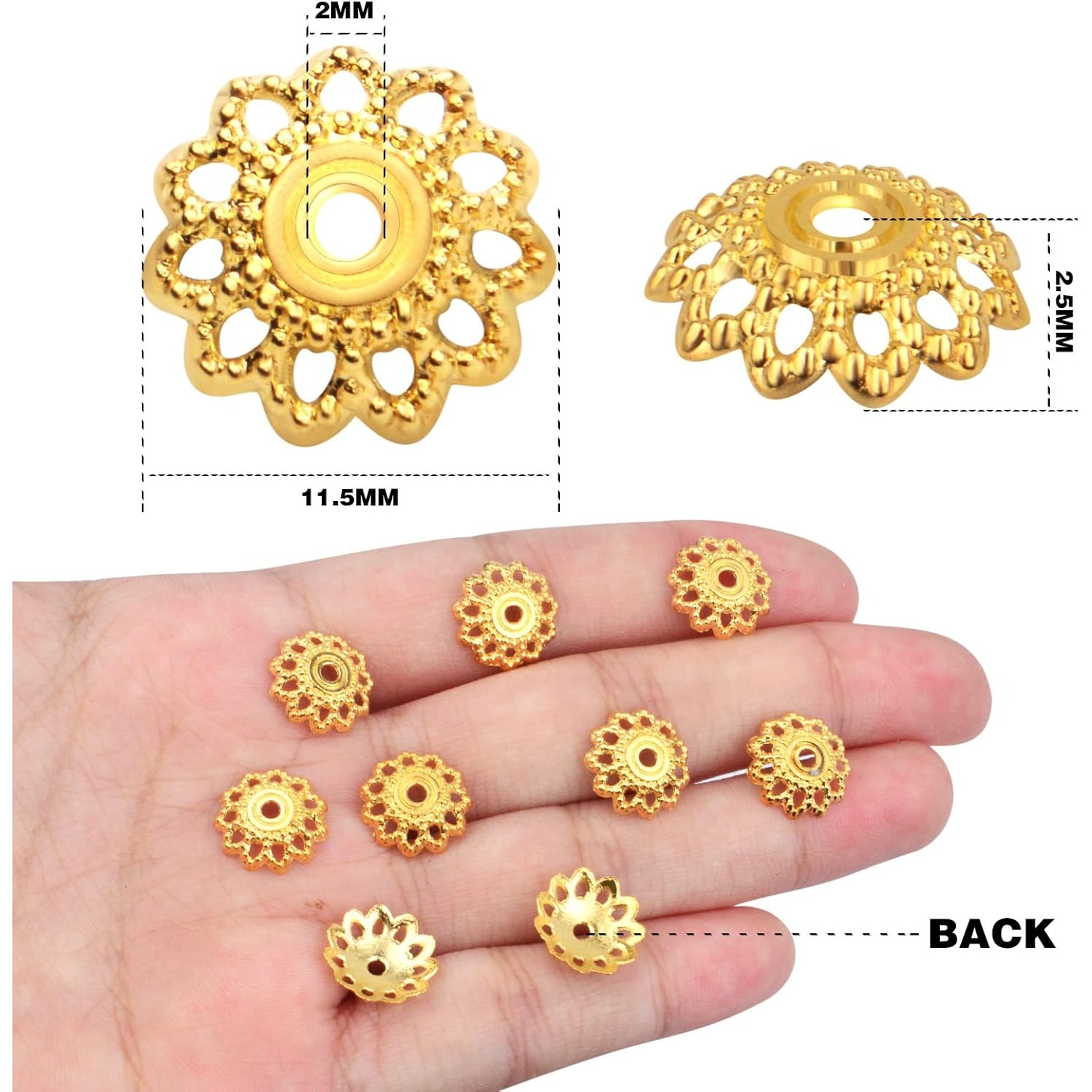 200 Pieces Bead Caps Spacer Be - Jewelry Making Bali のレビューと価格