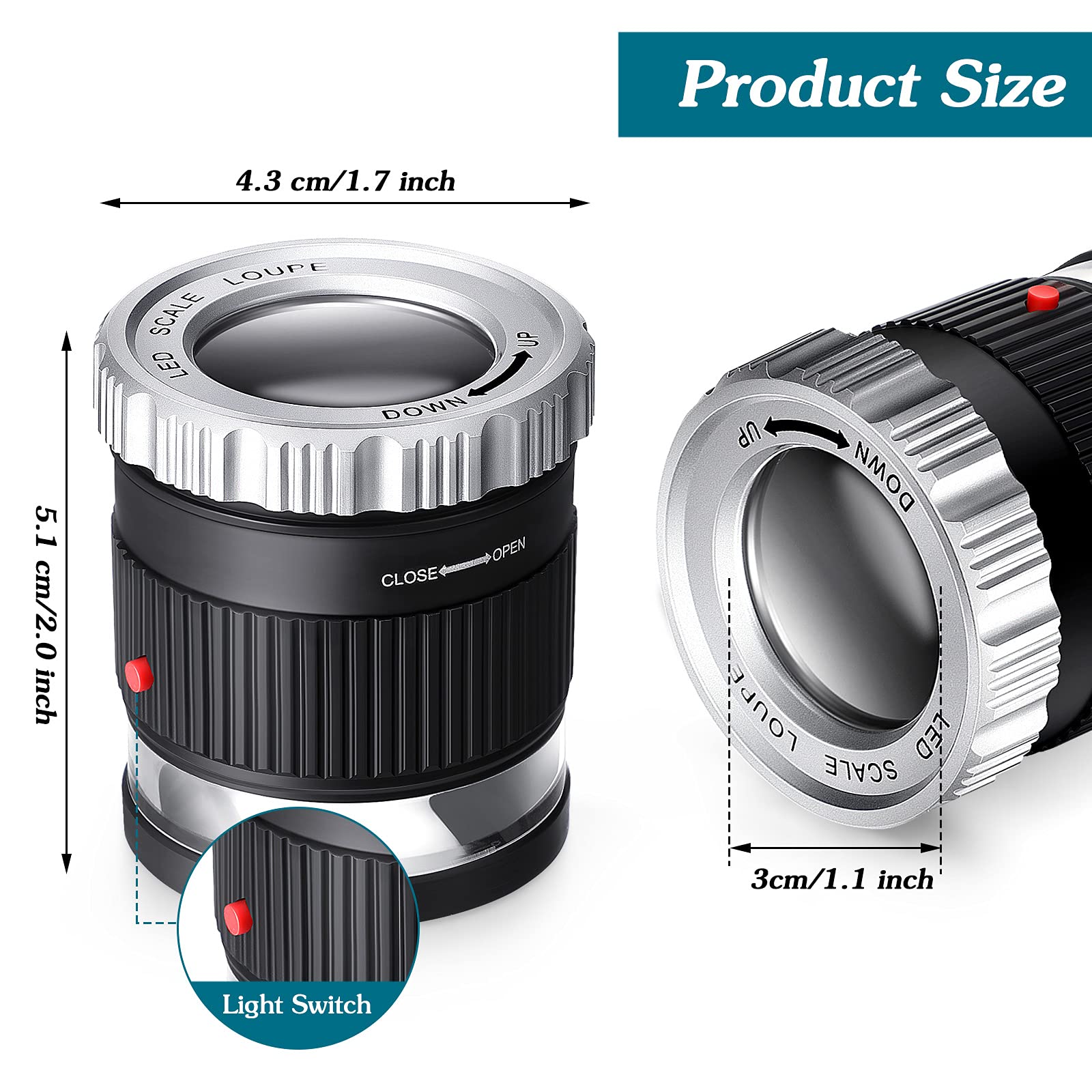30X Pocket Magnifier with Scal - Jewelry Making Glasses のレビューと価格