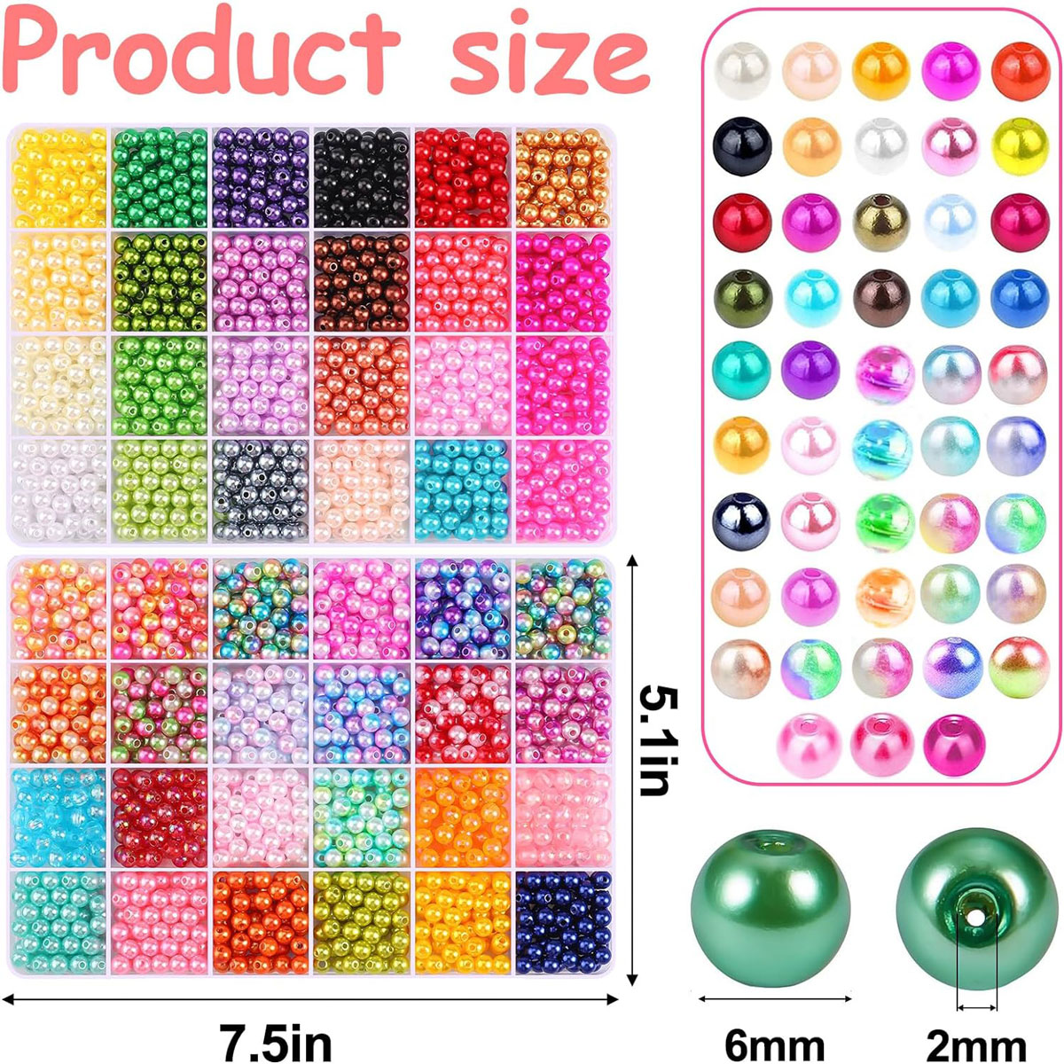 2400PCS 48 Compartments Pearl  - Jewelry Making Tutorials のレビューと価格
