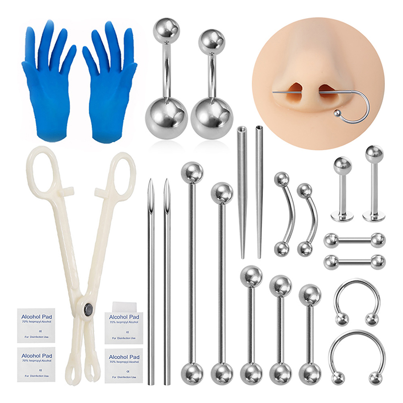 Body Piercing Kit Surgical Ste - Jewelry Making Needle Nose Pliers のレビューと価格