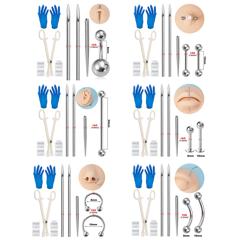 Body Piercing Kit Surgical Ste - Jewelry Making Needle Nose Pliers のレビューと価格